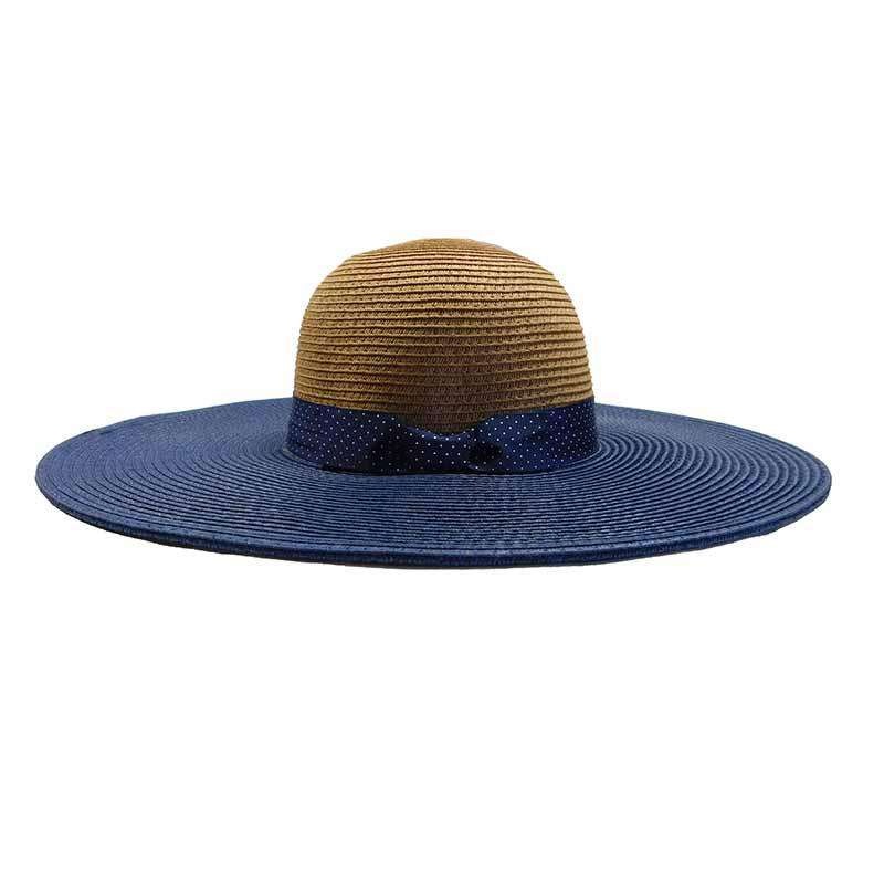 Navy Polka Dot Ribbon Bow Summer Floppy Hat – Jones New York Navy
