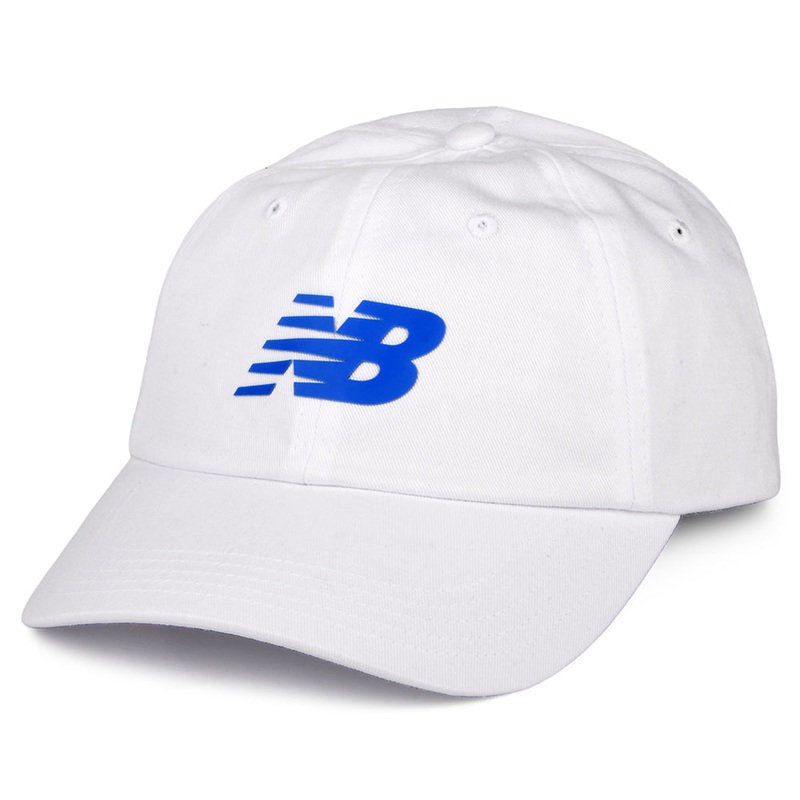 New Balance Hats Curved Brim Snapback Cap – White-Blue Adjustable