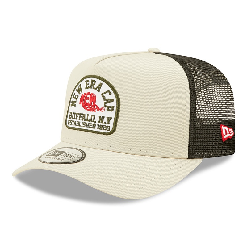 New Era State Patch A-Frame Trucker Cap – Stone Adjustable
