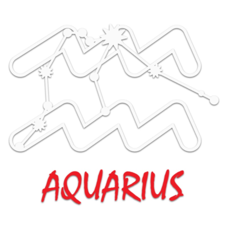 White Red Zodiac Aquarius Sign Default Title One Size