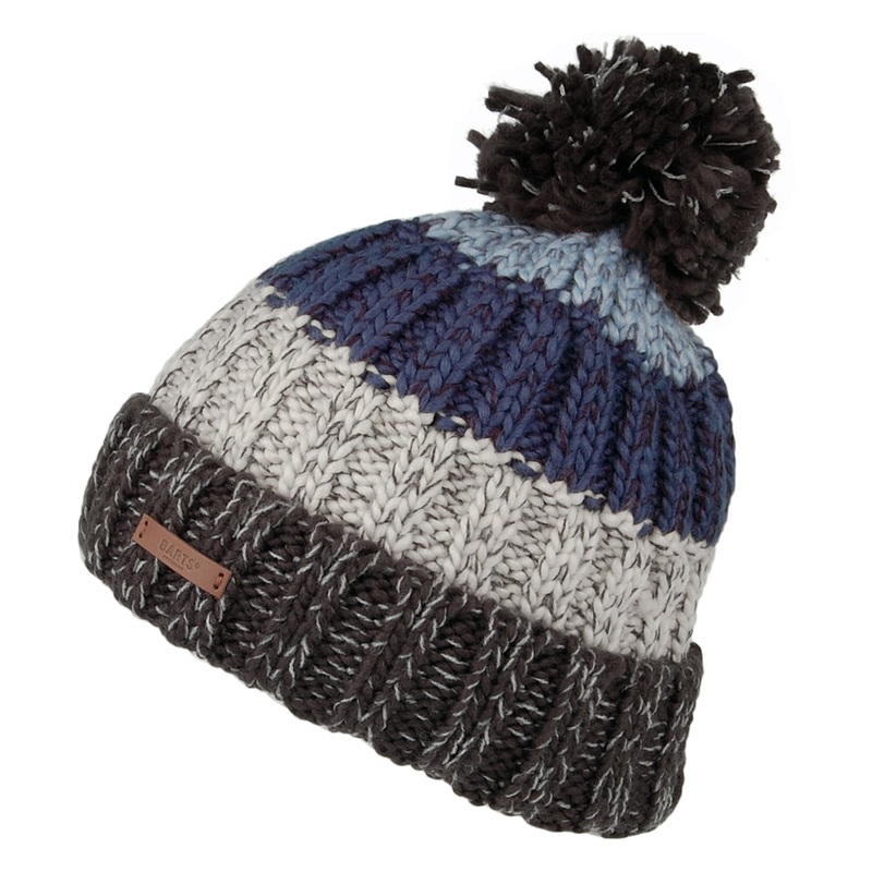 Barts Hats Wilhelm Bobble Hat – Charcoal-Blue 1-Size