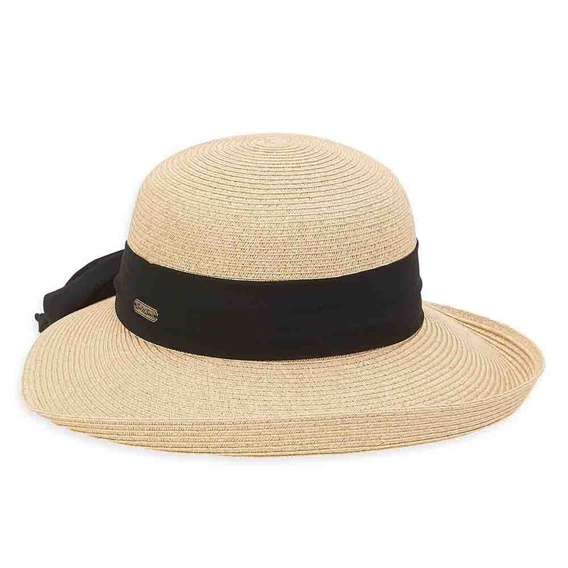 Classy Straw Summer Hat with Chiffon Tie – Sun ‘N’ Sand Hat Natural Medium (57 cm)