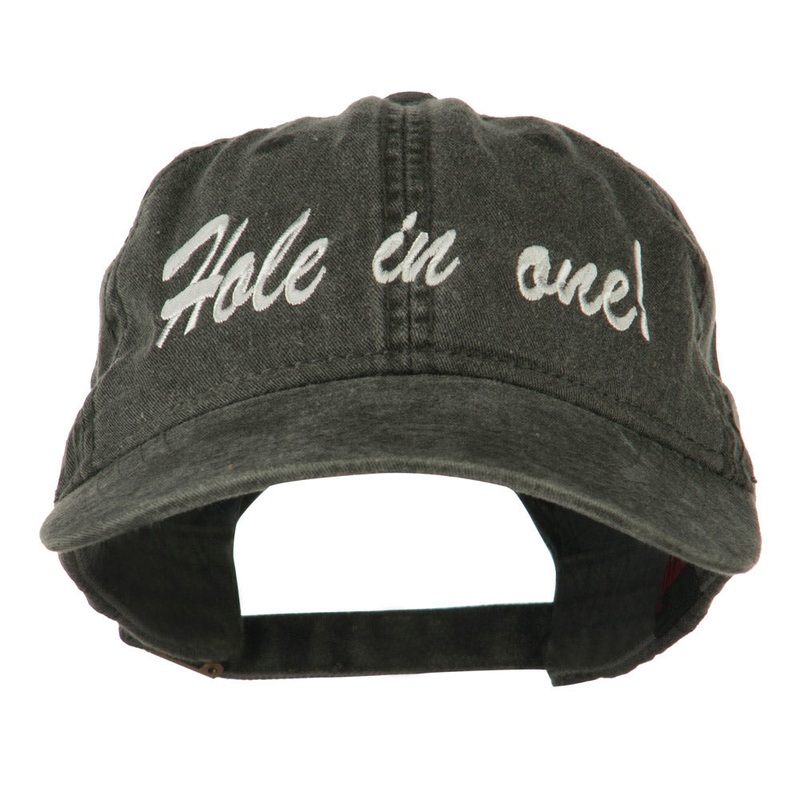 Hole in One Embroidered Washed Cap Black One Size