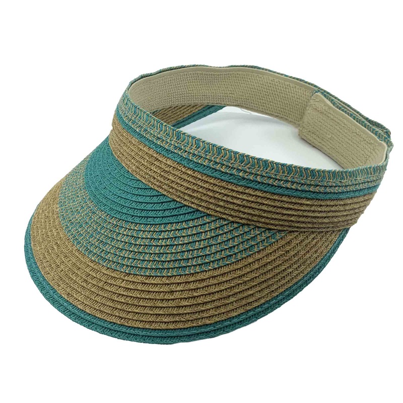 Multicolor Striped Straw Sun Visor – Jeanne Simmons Accessories Aqua