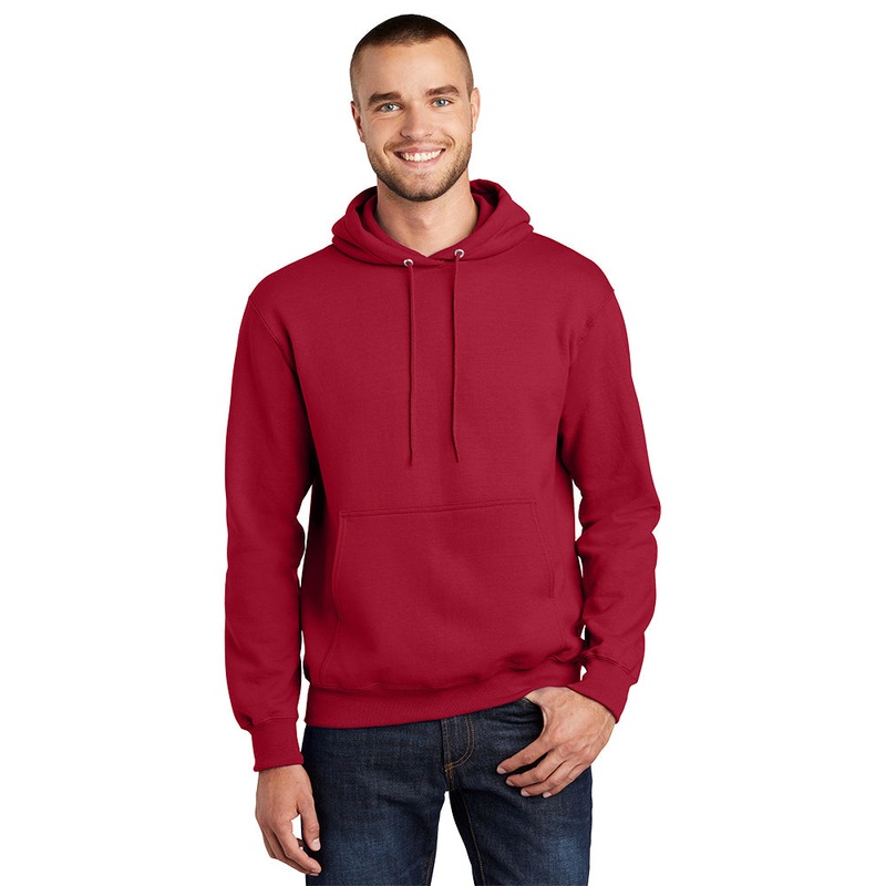 Port & Company PC90H Essential Fleece Pullover Hooded Sweatshirt – Red Red S