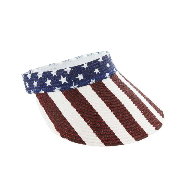 Stars and Stripes Sun Visor White