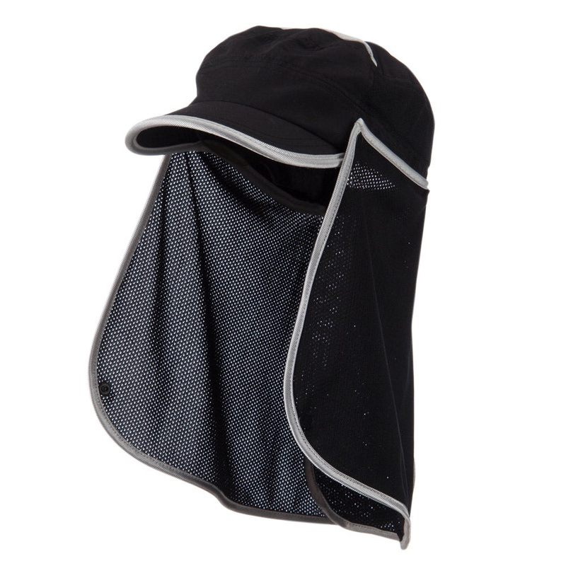 UV 50+ Talson Removable Flap Fidel Cap Black One Size