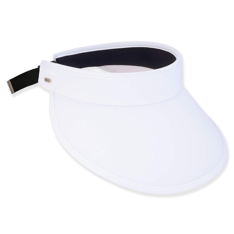 Wide Brim Spandex Sun Visor with Buckle Closure – Sun ‘N’ Sand Hats White OS