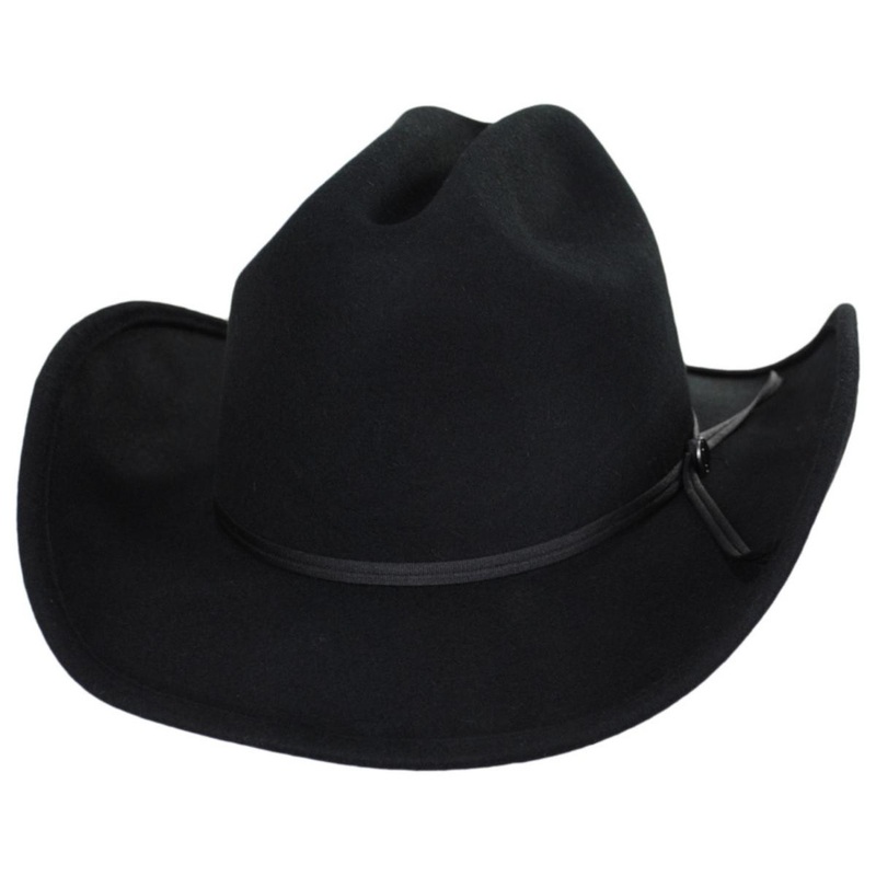 Wool Felt Western Hat BLACK S