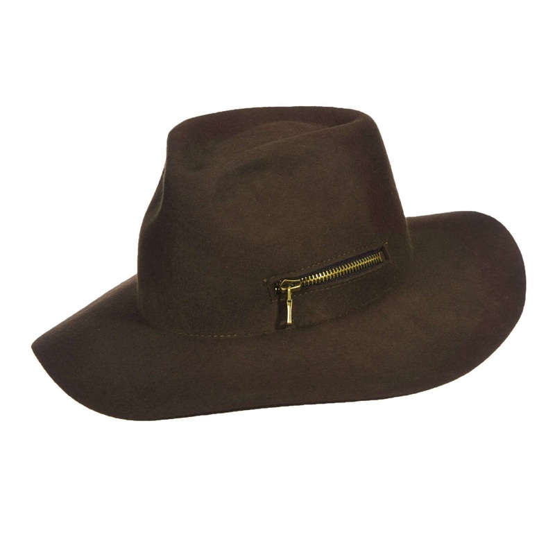 Callanan Hats Wool Felt Safari with Zipper Pocket – Unisex Black M/L (58.5 cm)