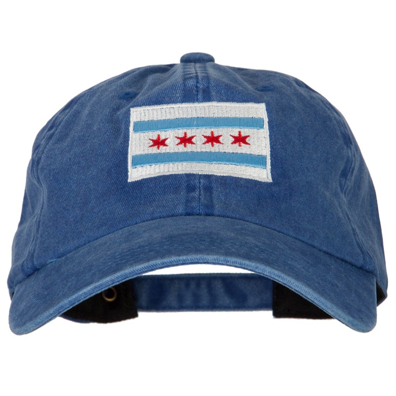 Chicago Flag Embroidered Unstructured Cotton Cap Royal One Size