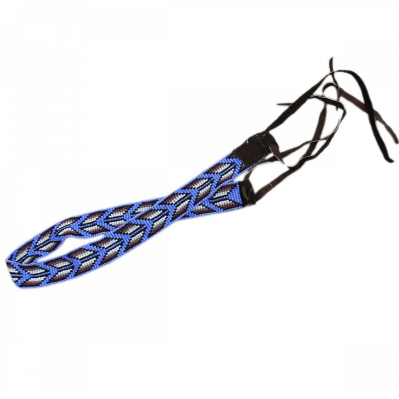 Fletching Beaded Hat Band BLUE ADJUSTABLE