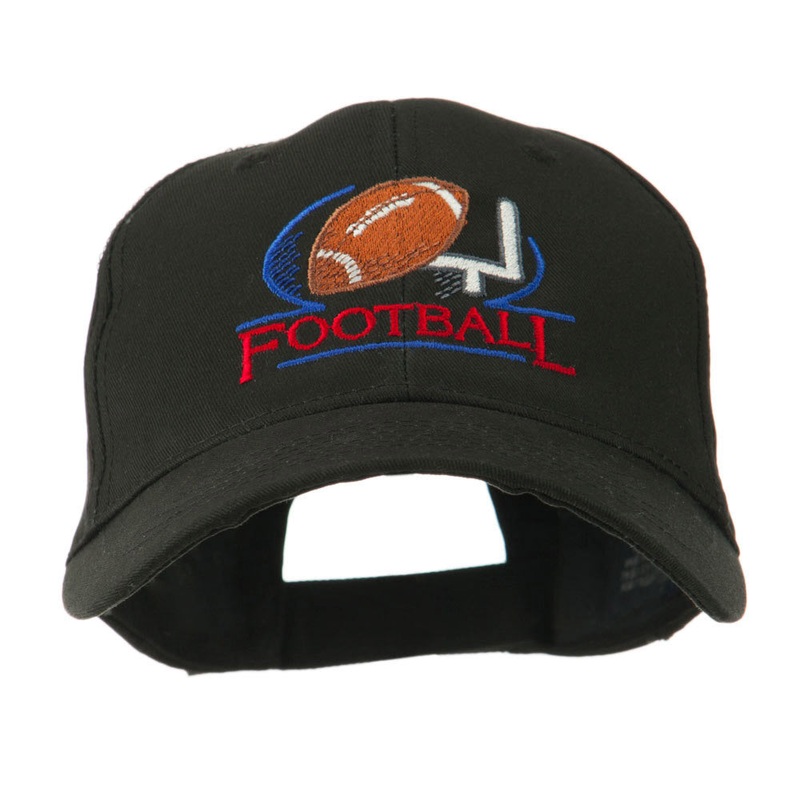 Football Logo Embroidered Cap Black One Size