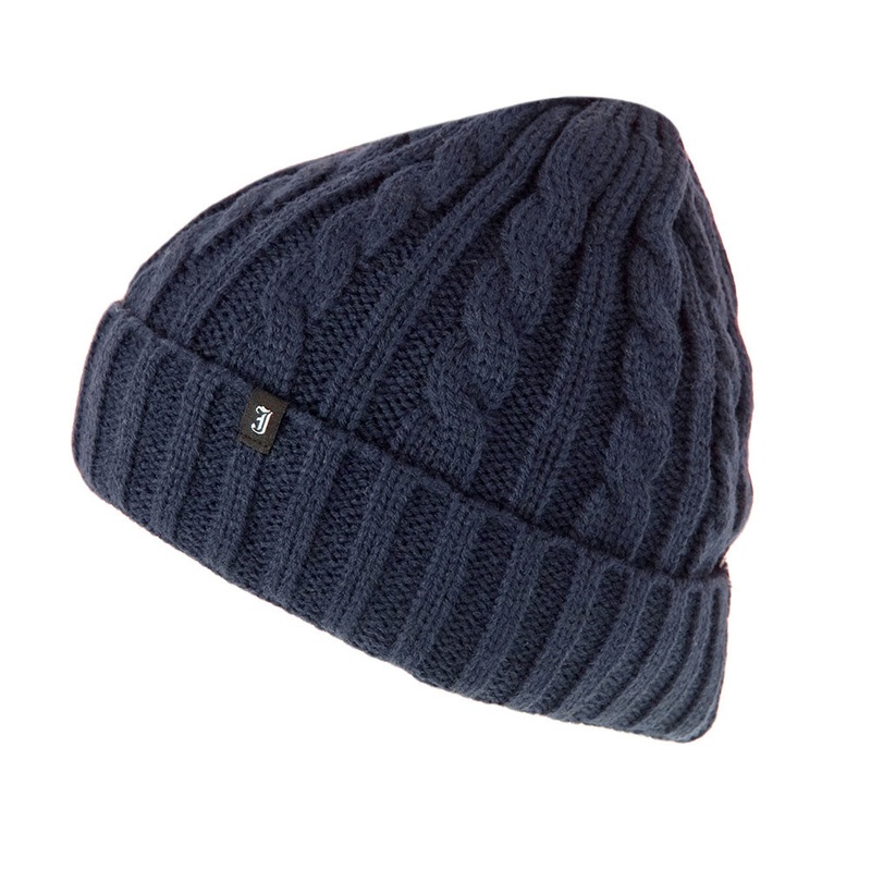 Jaxon & James Cable Knit Beanie Hat – Navy Blue 1-Size