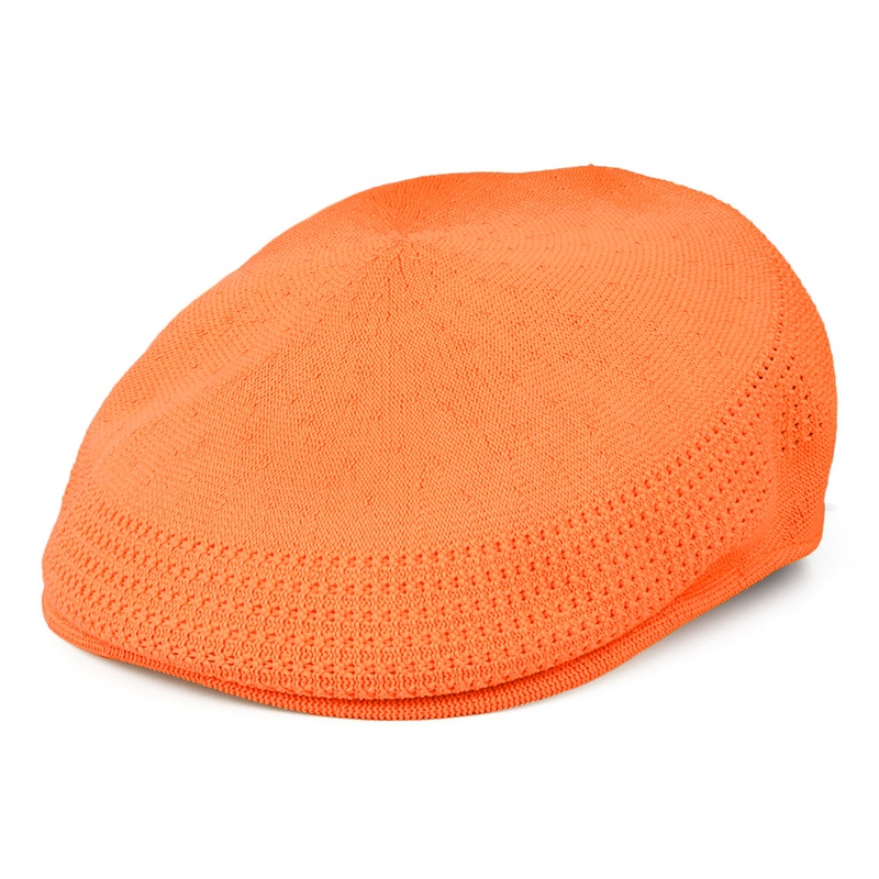 Kangol Tropic 504 Ventair Flat Cap – Bright Orange S