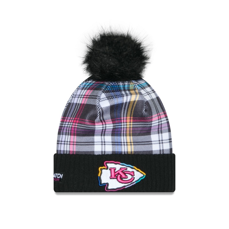 Kansas City Chiefs 2024 Crucial Catch Women’s Pom Knit Hat One Size