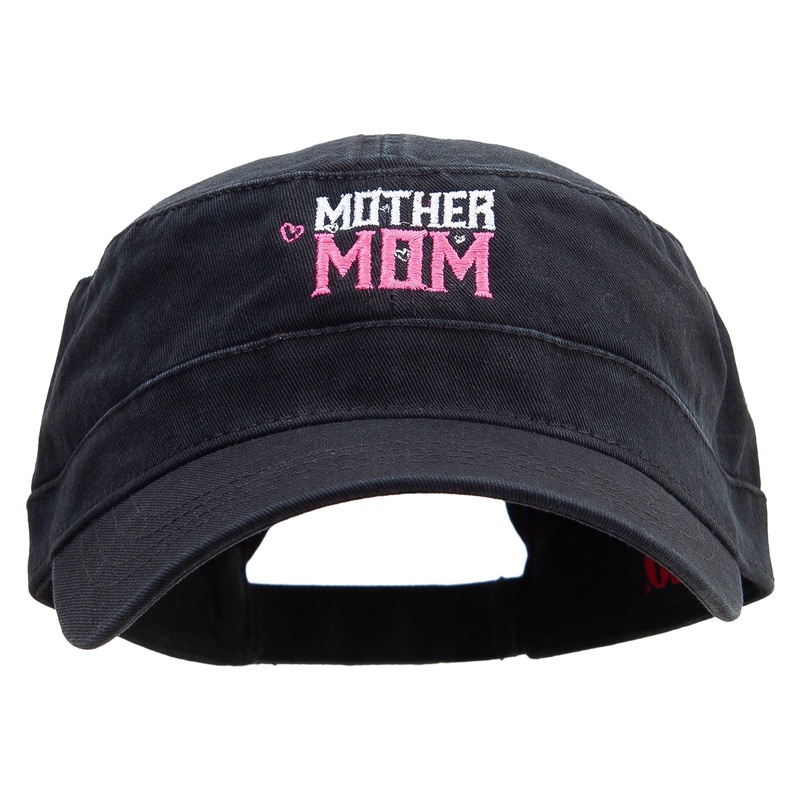 Mother Mom Day Washed Adjustable Army Cap Black One Size