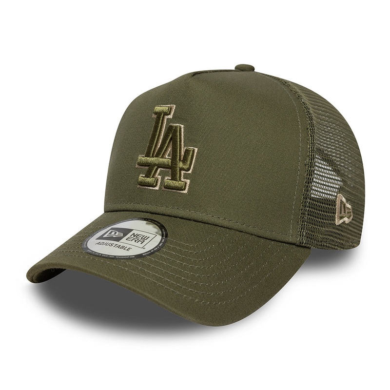 New Era L.A. Dodgers A-Frame Trucker Cap – MLB Outline – Olive Adjustable