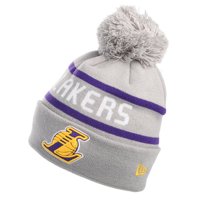 New Era L.A. Lakers Bobble Hat – NBA Jake Cuff Knit – Grey 1-Size