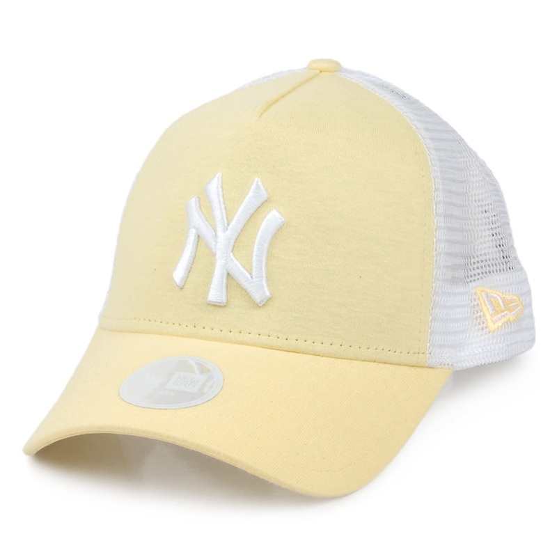 New Era Womens New York Yankees A-Frame Trucker Cap – MLB Jersey Essential – Yellow Adjustable