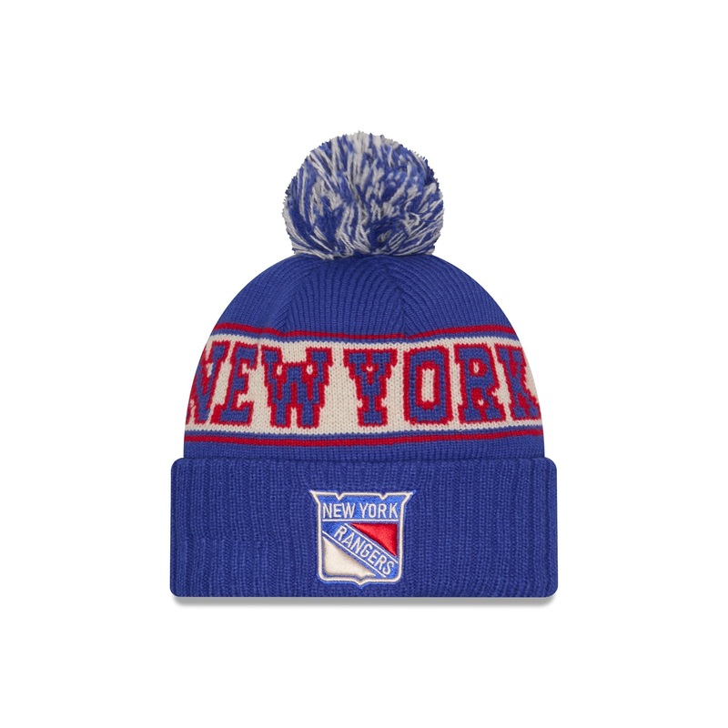 New York Rangers Retro Pom Knit Hat One Size
