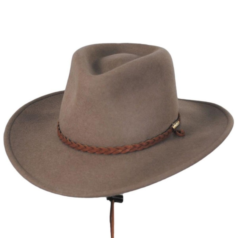 Sagebrush Crushable Wool Felt Outback Hat MUSHROOM S