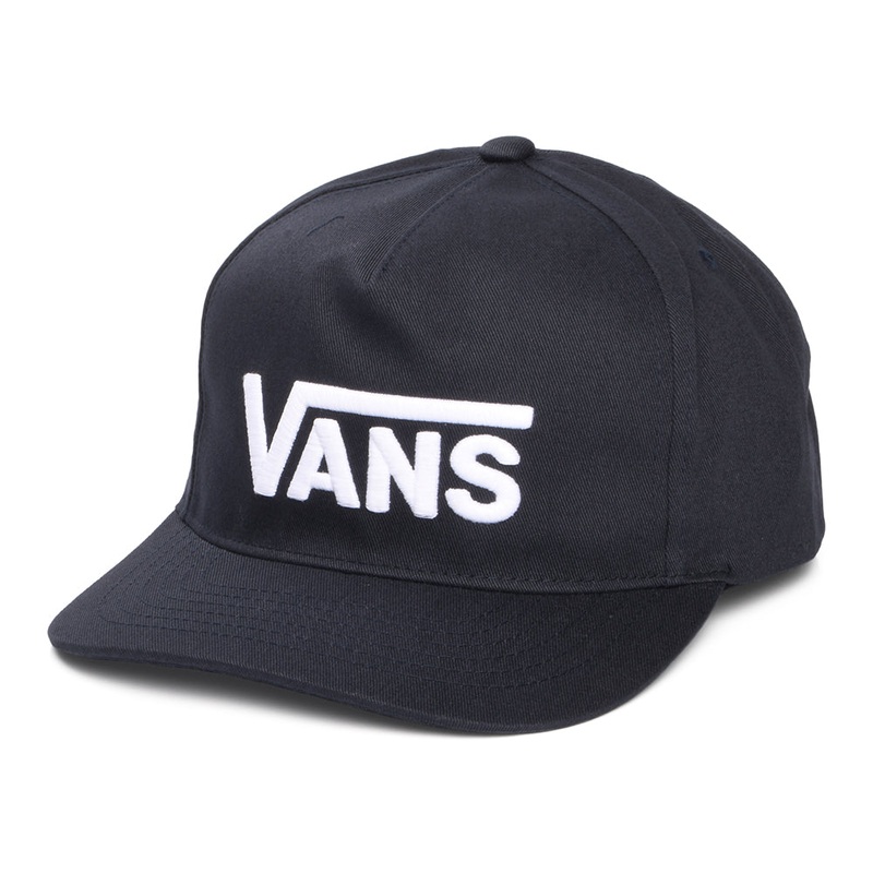 Vans Hats Drop V Logo Curved Brim Snapback Cap – Midnight-White Adjustable