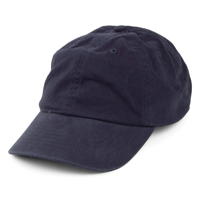 Washed Cotton Baseball Cap – Navy Blue Adjustable