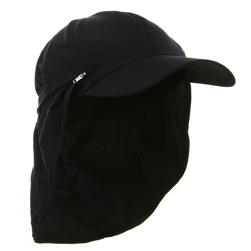 Zippered Flap Caps Khaki One Size