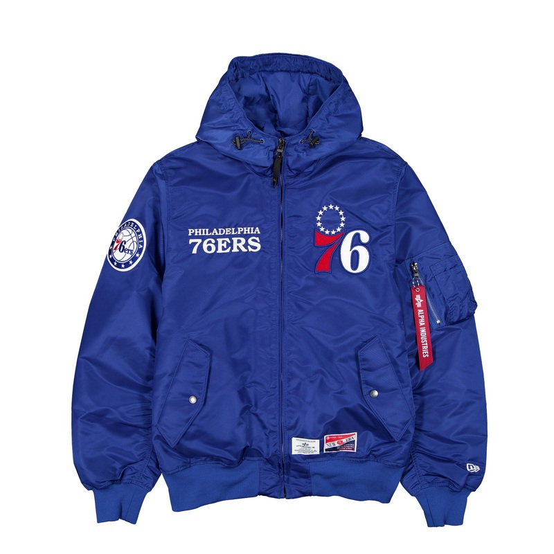 Alpha Industries x Philadelphia 76ers L-2B Hooded Bomber Jacket S