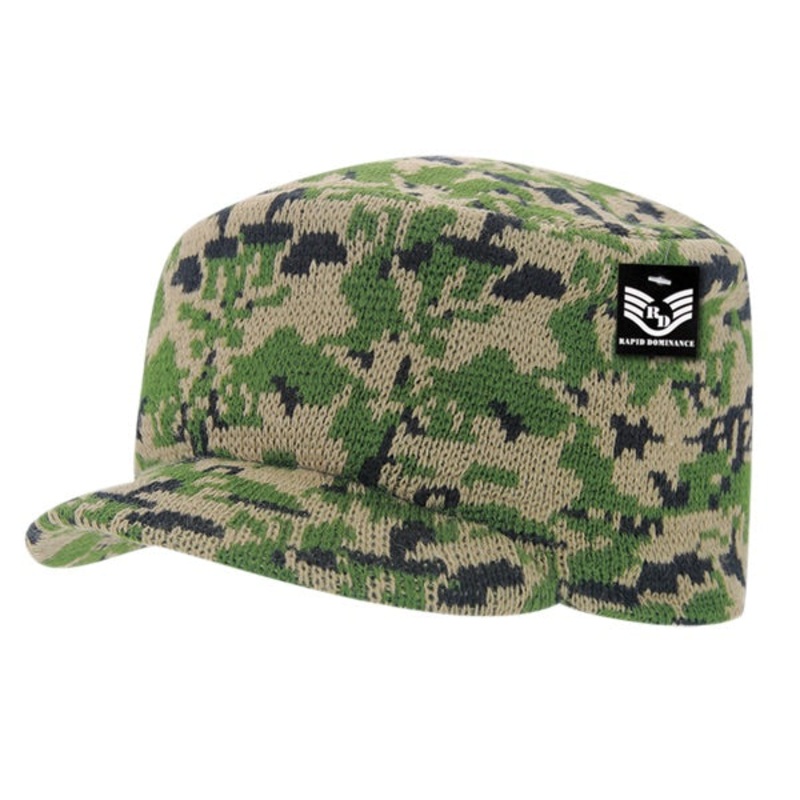 Camo Beanie Jeep Knit Watch Cap Flat Top GI Military Camouflage – Rapid Dominance R603 Woodland Digital Camo