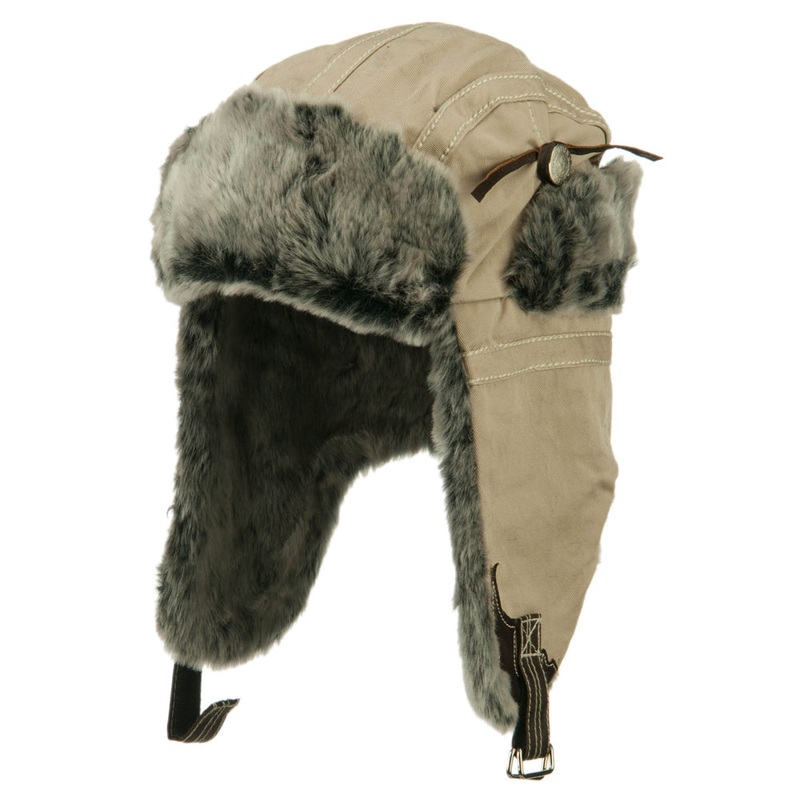 Cotton Twill Trooper Hat Khaki One Size