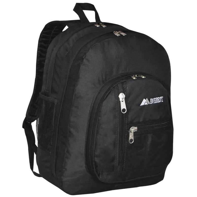 Everest mid-size Double Compartment Backpack with cargo room 5045 Black