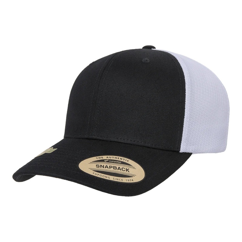 Flexfit 6606R – Sustainable Retro Trucker Hat – Yupoong YP Classics 6606R Black