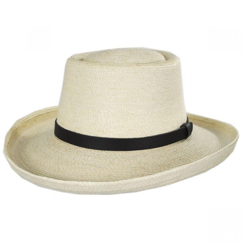 Golf Guatemalan Fine Palm Leaf Straw Gambler Hat NATURAL 6 7/8