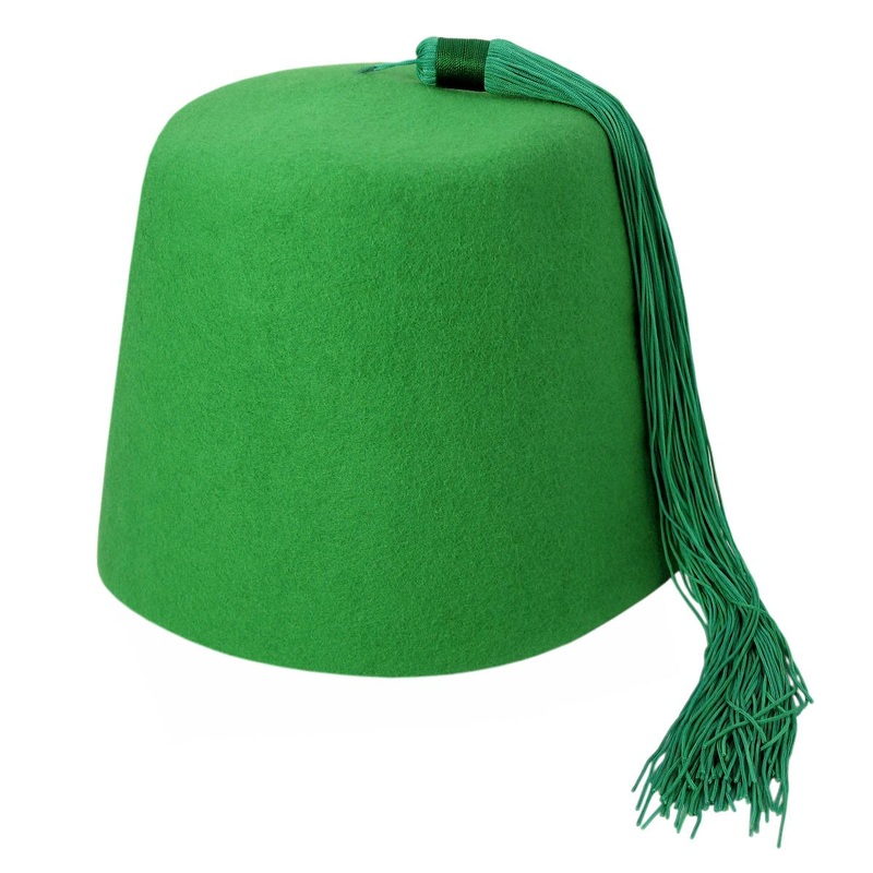 Green Wool Fez with Green Tassel GREEN S