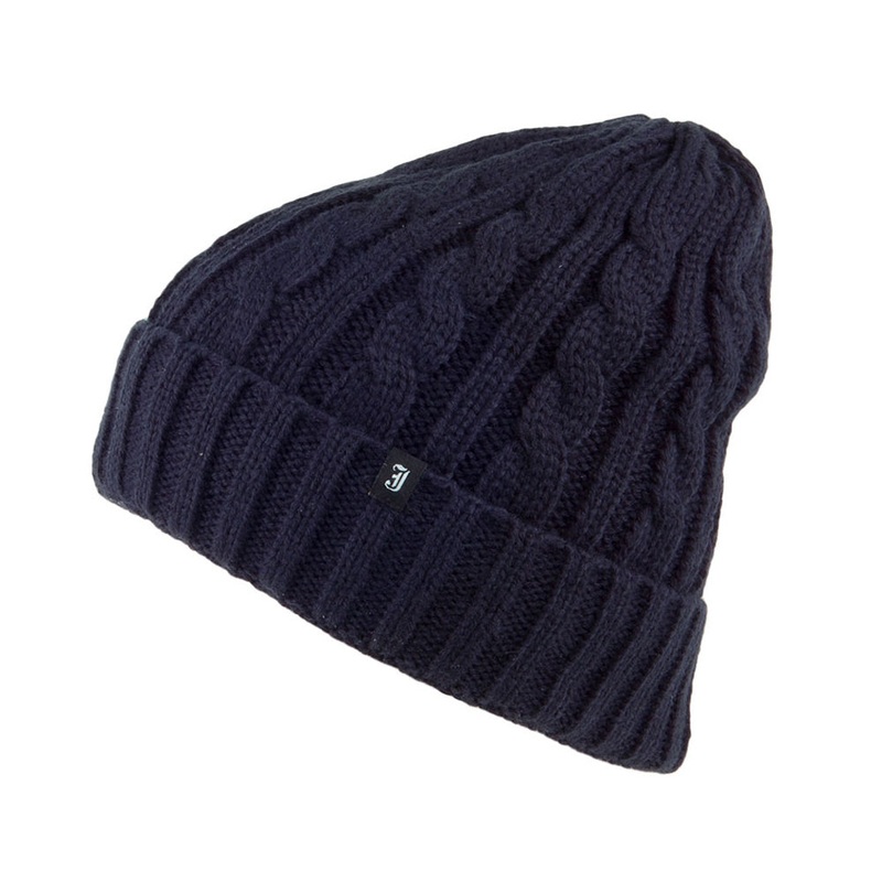 Jaxon & James Youth Cable Knit Beanie Hat – Navy Kids – 1-Size