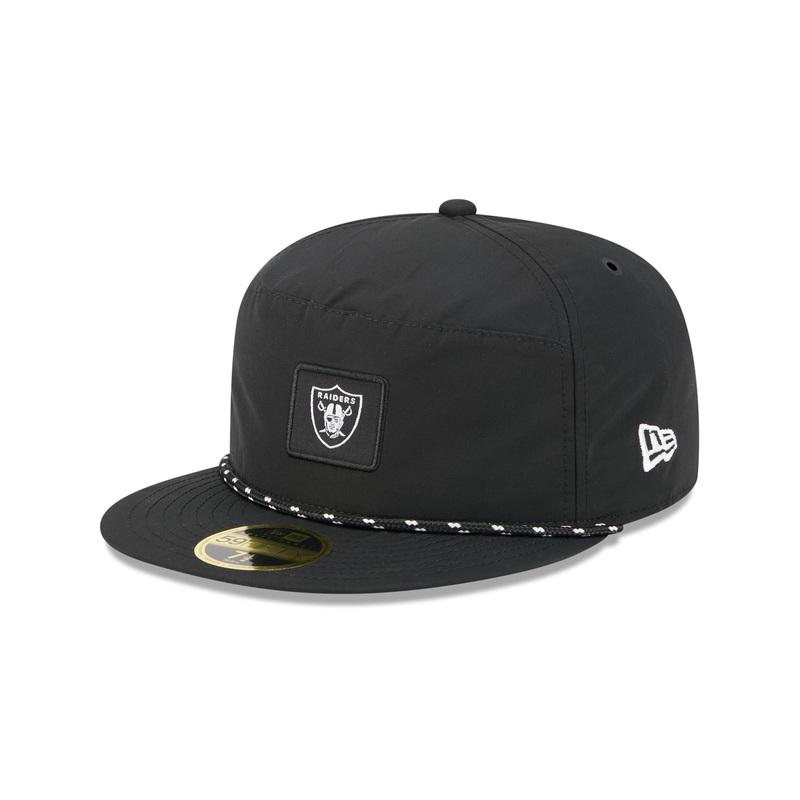 Las Vegas Raiders Black Poly Rope Split Panel 59FIFTY Fitted Hat 7