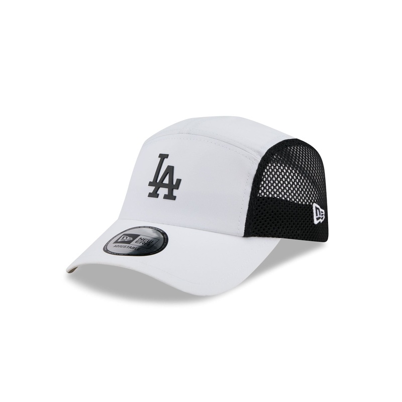 Los Angeles Dodgers White Poly Runner Adjustable Hat One Size
