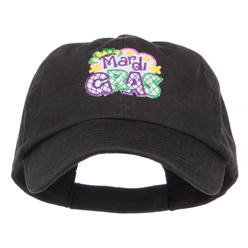 Mardi Gras Fun Patched Pet Spun Cap Black One Size