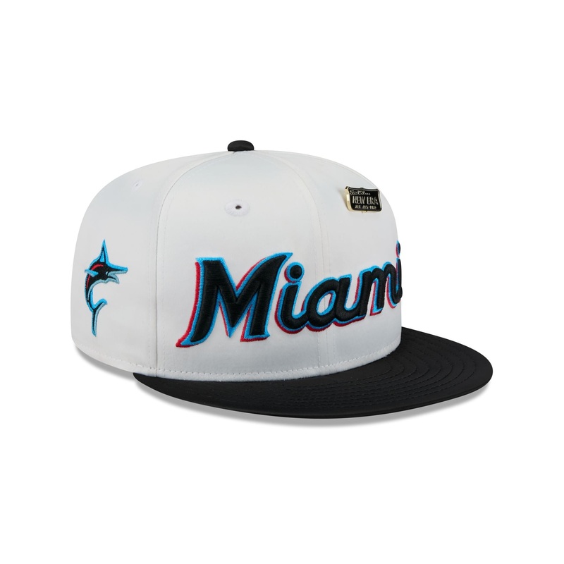 Miami Marlins Satin Pin 9FIFTY Snapback Hat One Size