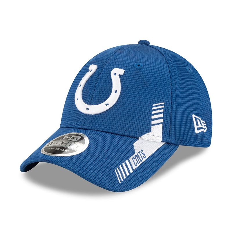 New Era 9FORTY Indianapolis Colts Snap Baseball Cap – NFL Sideline Home – Blue-White Adjustable