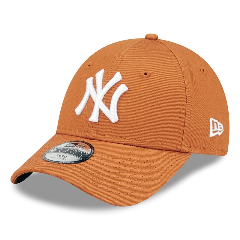 New Era Kids 9FORTY New York Yankees Baseball Cap – MLB League Essential – Burnt Orange-White CHILD ADJ.