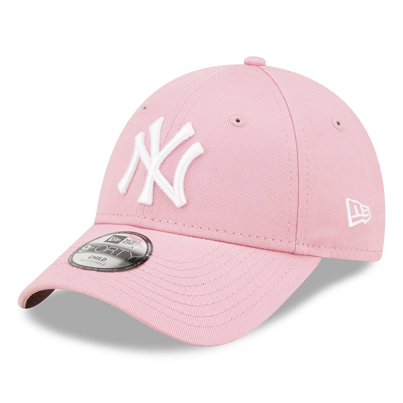 New Era Kids 9FORTY New York Yankees Baseball Cap – MLB League Essential – Light Pink-White CHILD ADJ.