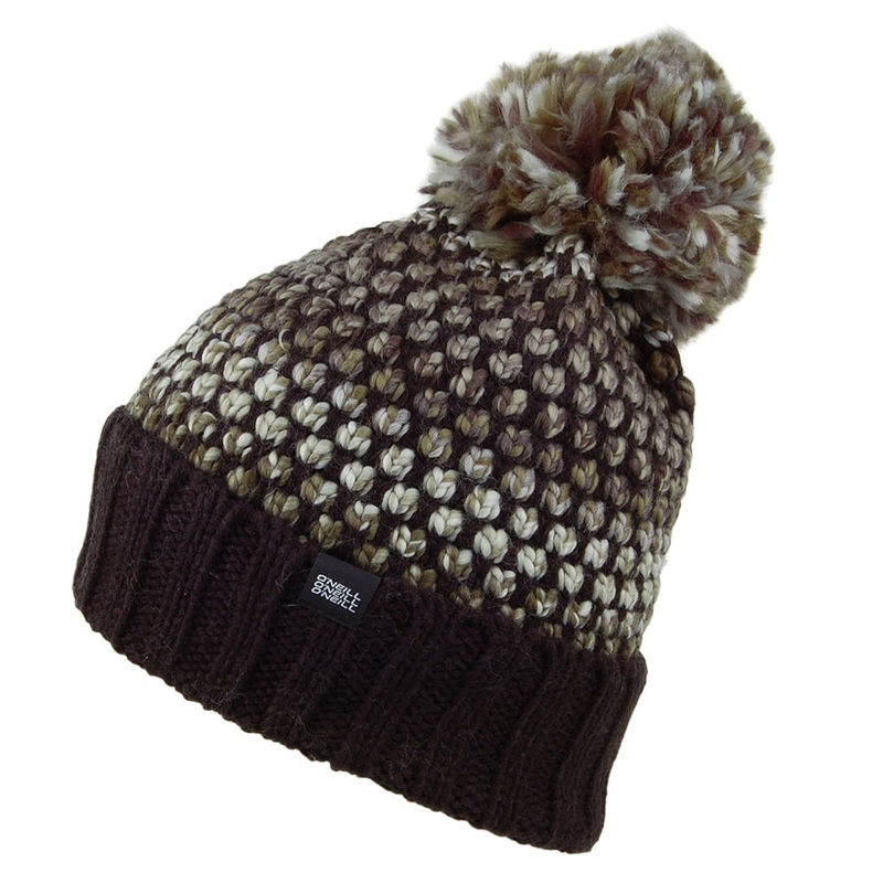 O’Neill Hats Crescent Bobble Hat – Black-Grey 1-Size