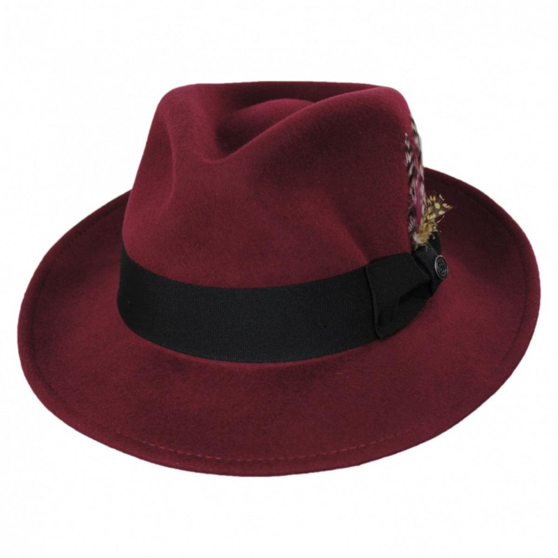 Pachuco Crushable Wool Felt Fedora Hat – Wine WINE S