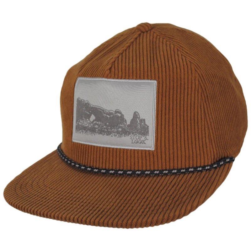 Packsaddle Corduroy Snapback Baseball Cap CAMEL BROWN ADJUSTABLE