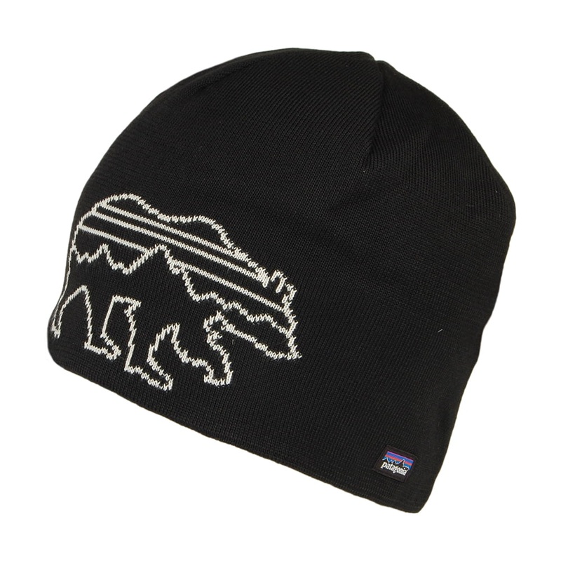 Patagonia Hats Fitz Bear Recycled Beanie Hat – Black 1-Size