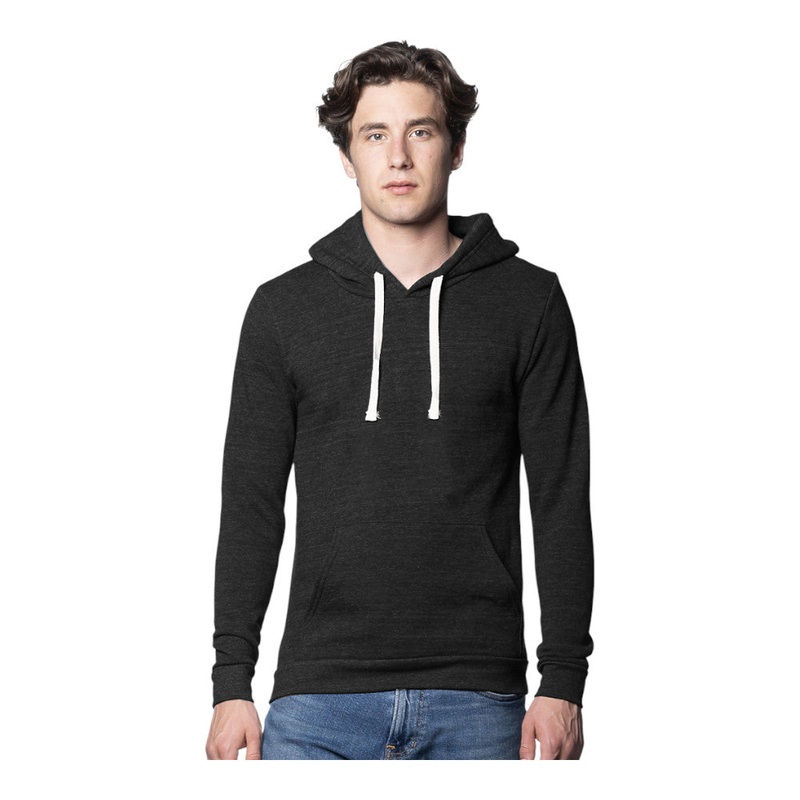 Royal Apparel Unisex Eco Triblend Fleece Pullover Hoodie  Style 37055 Made in USA Eco Tri Black XS