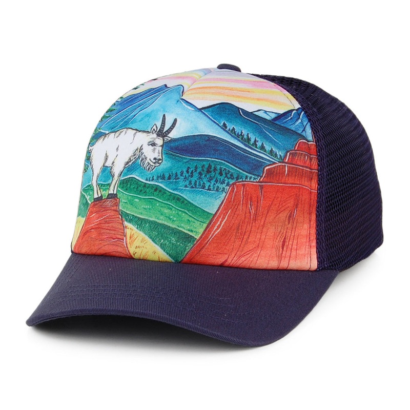 Sunday Afternoons Hats Kids Artist Series Mountain Goat Trucker Cap – Navy Multi CHILD ADJ.